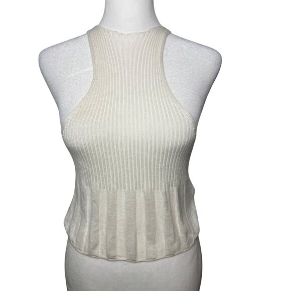 Free People Intimately Switch It Up Camisole Sweater Ivory Tank Top Medium - Picture 2 of 11